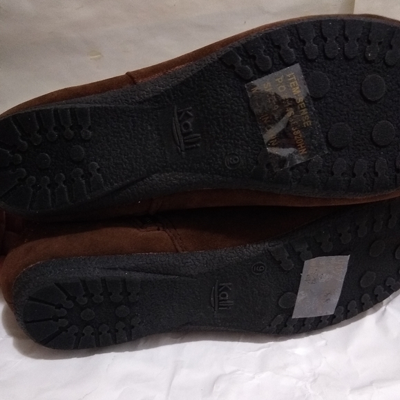 NWOT KALI BROWN ANKLE BOOTS GOLD RINESTONES INTER ZIPPER SZ 9 NICE - Picture 8 of 11